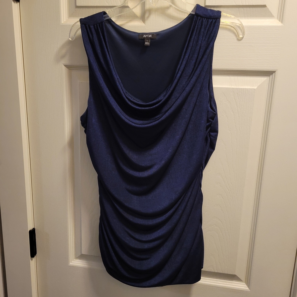 Apt. 9 Women's Dark Blue Sleeveless Shimmer Top